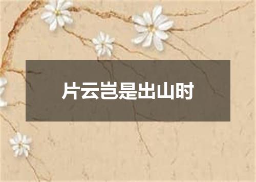 片云岂是出山时