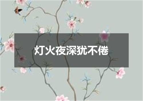 灯火夜深犹不倦