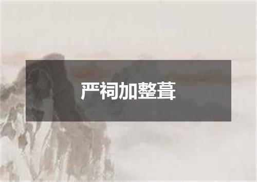 严祠加整葺