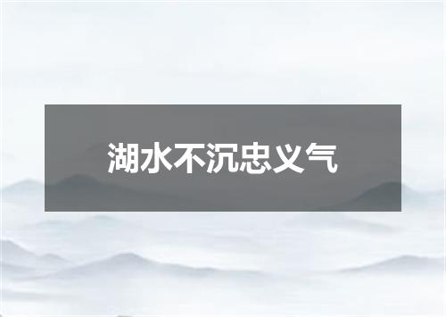 湖水不沉忠义气