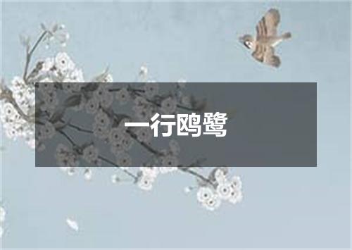 一行鸥鹭