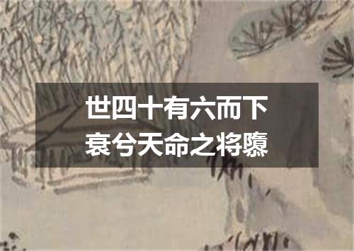 世四十有六而下衰兮天命之将隳