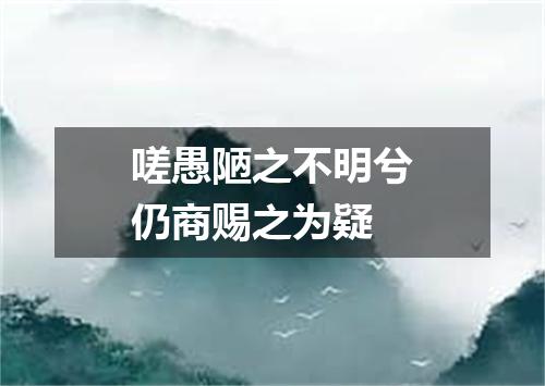 嗟愚陋之不明兮仍商赐之为疑