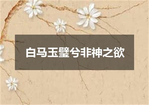 白马玉璧兮非神之欲
