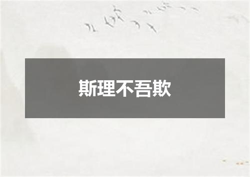 斯理不吾欺