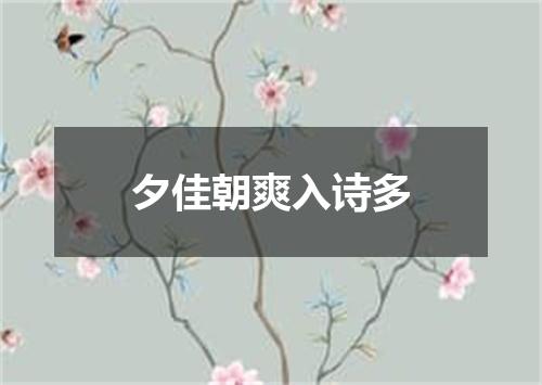 夕佳朝爽入诗多