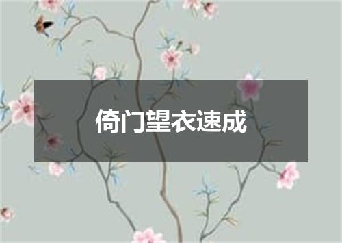 倚门望衣速成