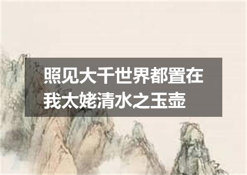 照见大千世界都置在我太姥清水之玉壶