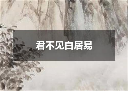 君不见白居易