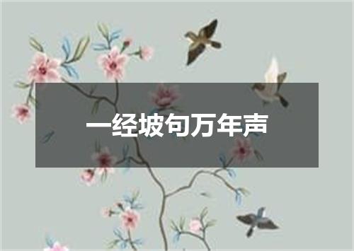 一经坡句万年声