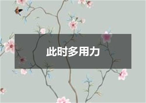 此时多用力