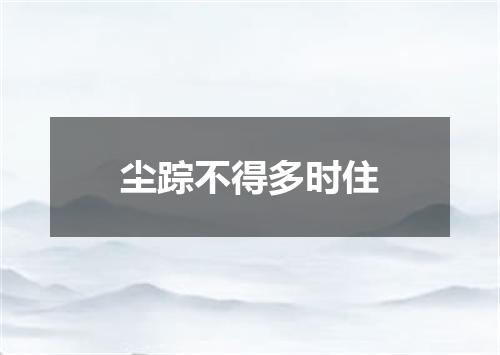 尘踪不得多时住