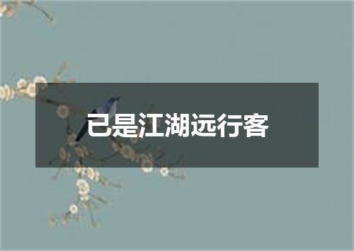 已是江湖远行客