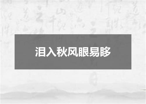 泪入秋风眼易眵