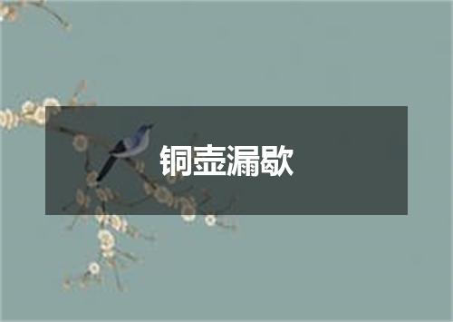 铜壶漏歇