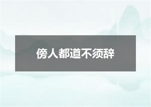 傍人都道不须辞