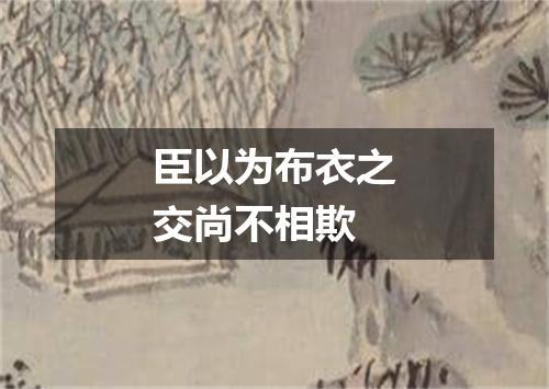 臣以为布衣之交尚不相欺