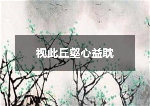 视此丘壑心益耽