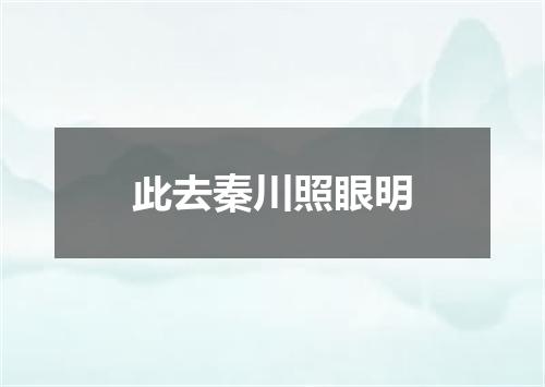 此去秦川照眼明