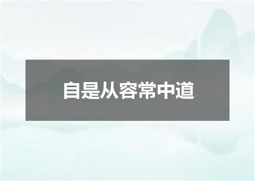 自是从容常中道