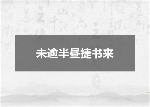 未逾半昼捷书来