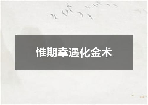 惟期幸遇化金术