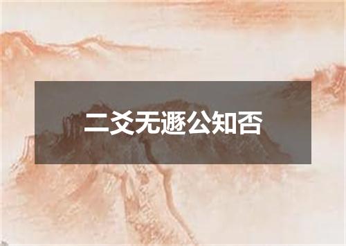 二爻无遯公知否