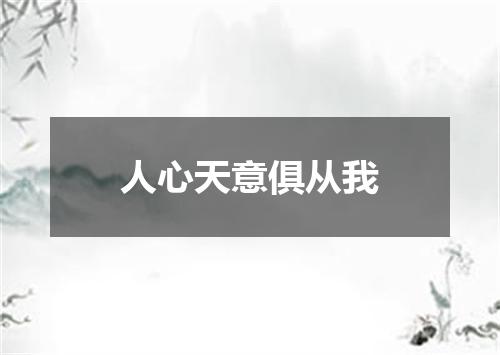 人心天意俱从我