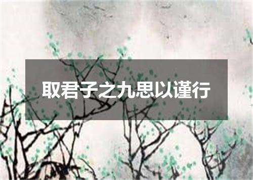 取君子之九思以谨行