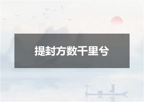 提封方数千里兮