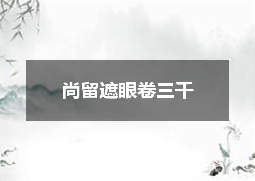 尚留遮眼卷三千