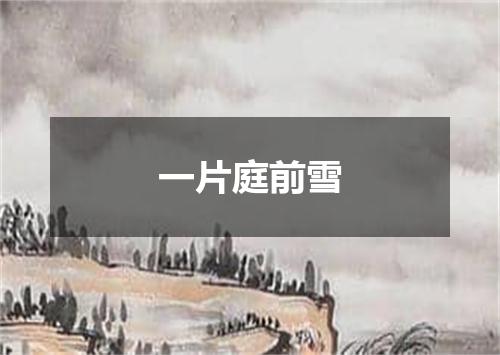 一片庭前雪