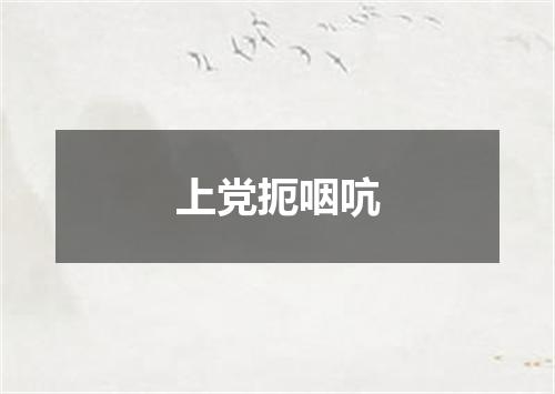 上党扼咽吭