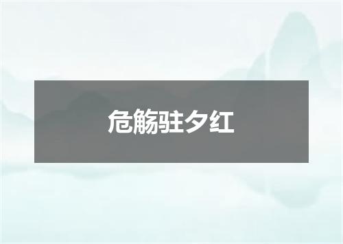 危觞驻夕红
