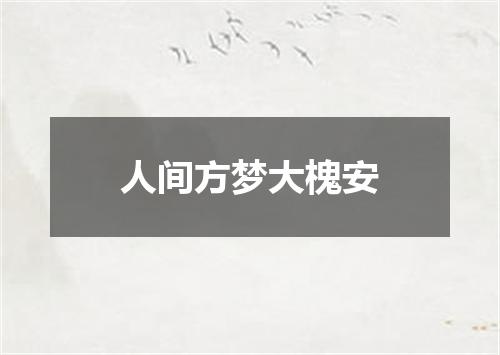 人间方梦大槐安