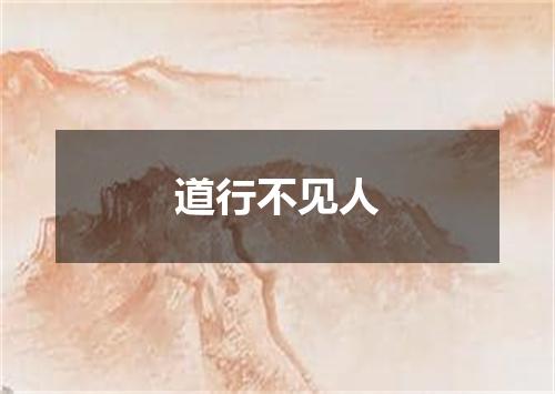 道行不见人