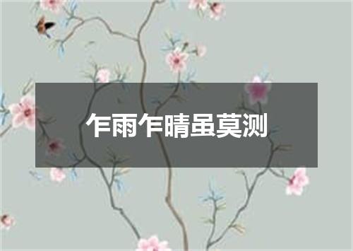 乍雨乍晴虽莫测
