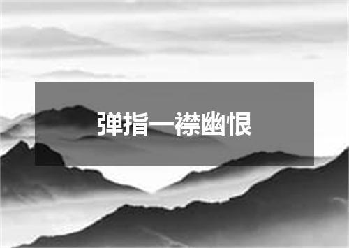 弹指一襟幽恨