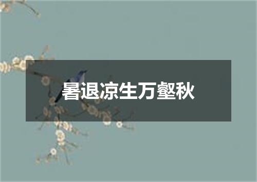 暑退凉生万壑秋