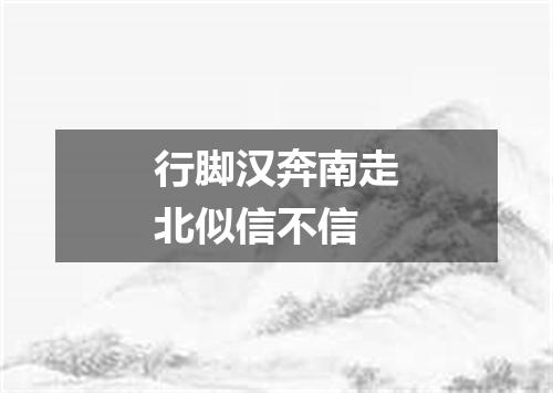 行脚汉奔南走北似信不信