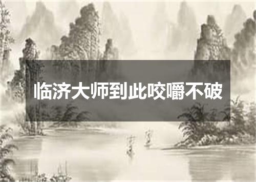 临济大师到此咬嚼不破