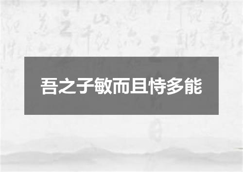 吾之子敏而且恃多能
