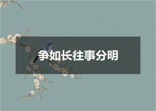 争如长往事分明