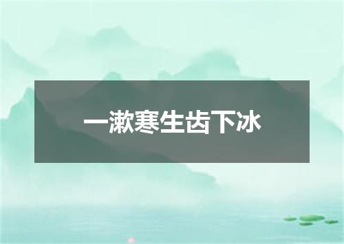 一漱寒生齿下冰
