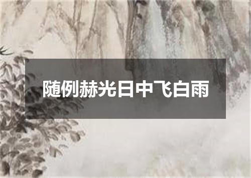 随例赫光日中飞白雨