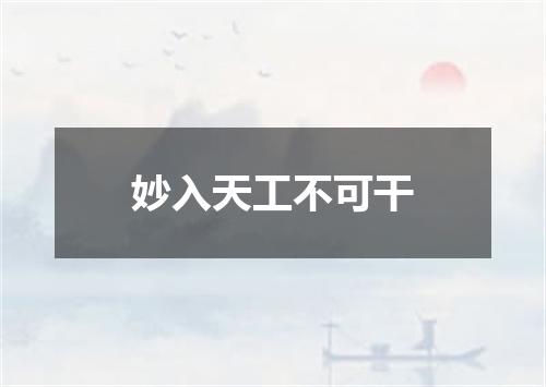 妙入天工不可干