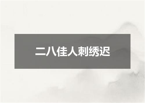 二八佳人刺绣迟