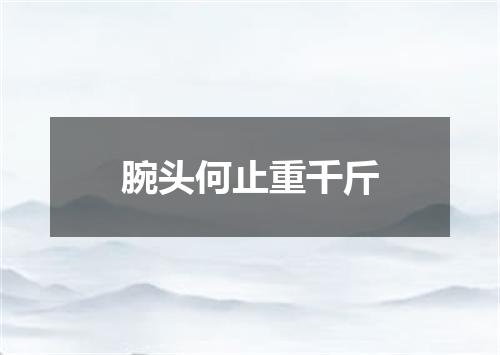 腕头何止重千斤