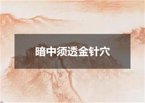 暗中须透金针穴