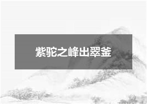 紫驼之峰出翠釜